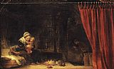 Rembrandt Famous Paintings - The Holy Family with a Curtain